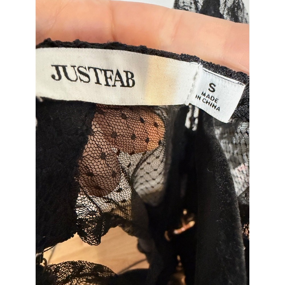 JustFab Goth Whimsigoth Blouse Women Small Victorian Coquette Dark Romance - Picture 7 of 7